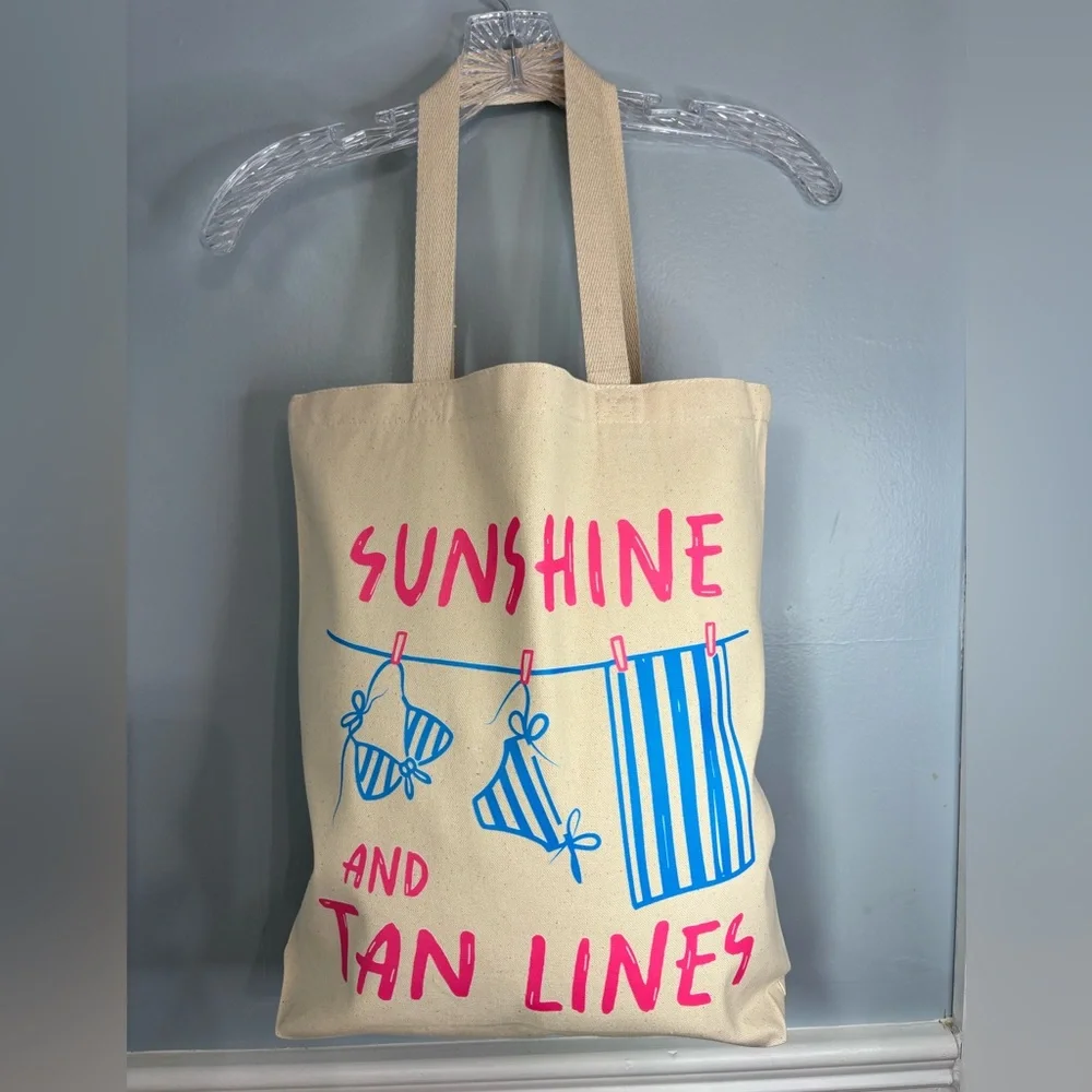 Canvas Tote Bag in Natural Cream Beach Swimsuits Beach Towels Groceries Handmade